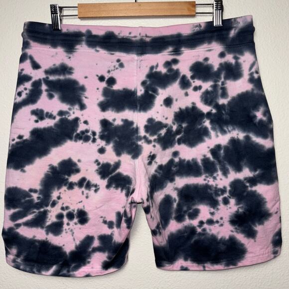 WXYZ Athletic Sweat Shorts Black and Pink Tie Dye Men's Size Large Loungewear - Picture 10 of 16
